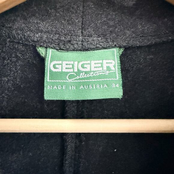 Geiger Collections Boiled Wool Jacket Button Dark Gray Size 6 CD501 - Picture 4 of 4